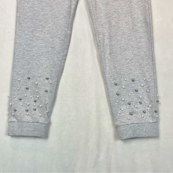 Vocal Heather Grey Joggers Sweatpants Pearl Ankle Cozy Dressy Stretchy Small - Picture 6 of 15